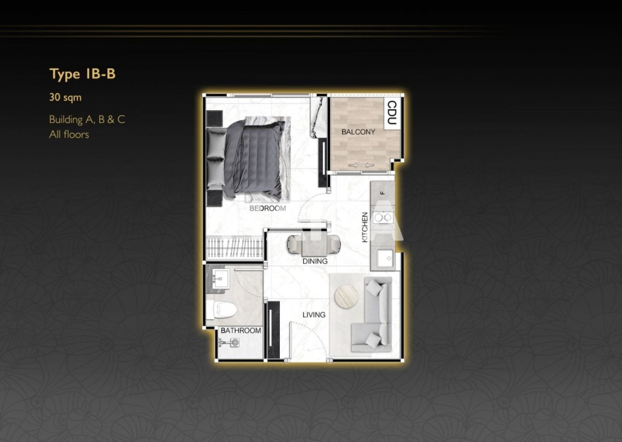 Апартаменты в Паттайе, Таиланд, 30 м² - фото 2