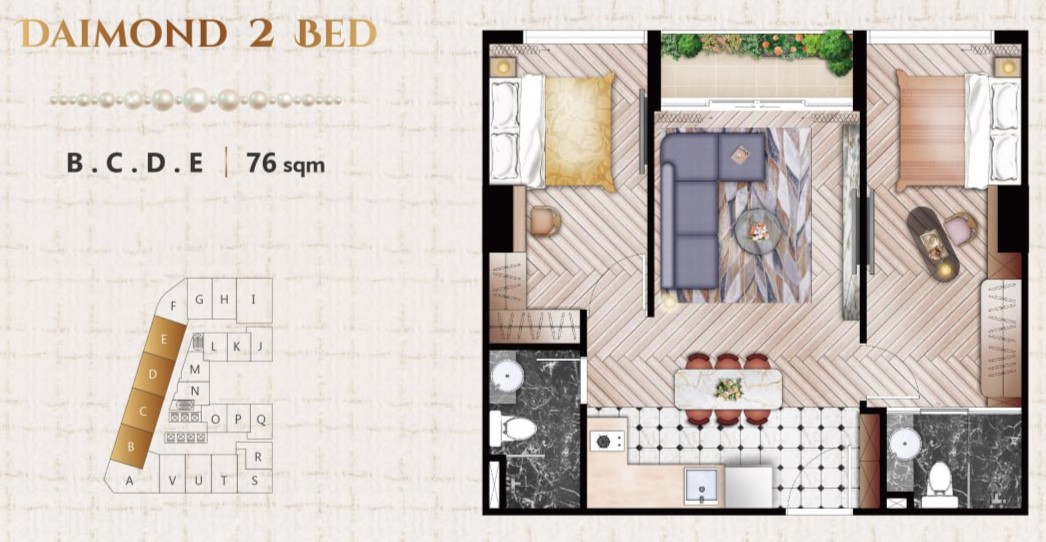 Квартира в Пномпене, Камбоджа, 60 м² - фото 6