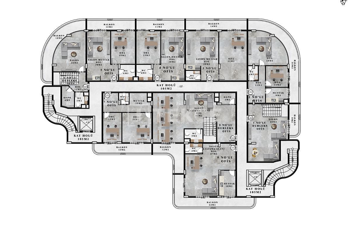 Офис в Алании, Турция, 73 м² - фото 8