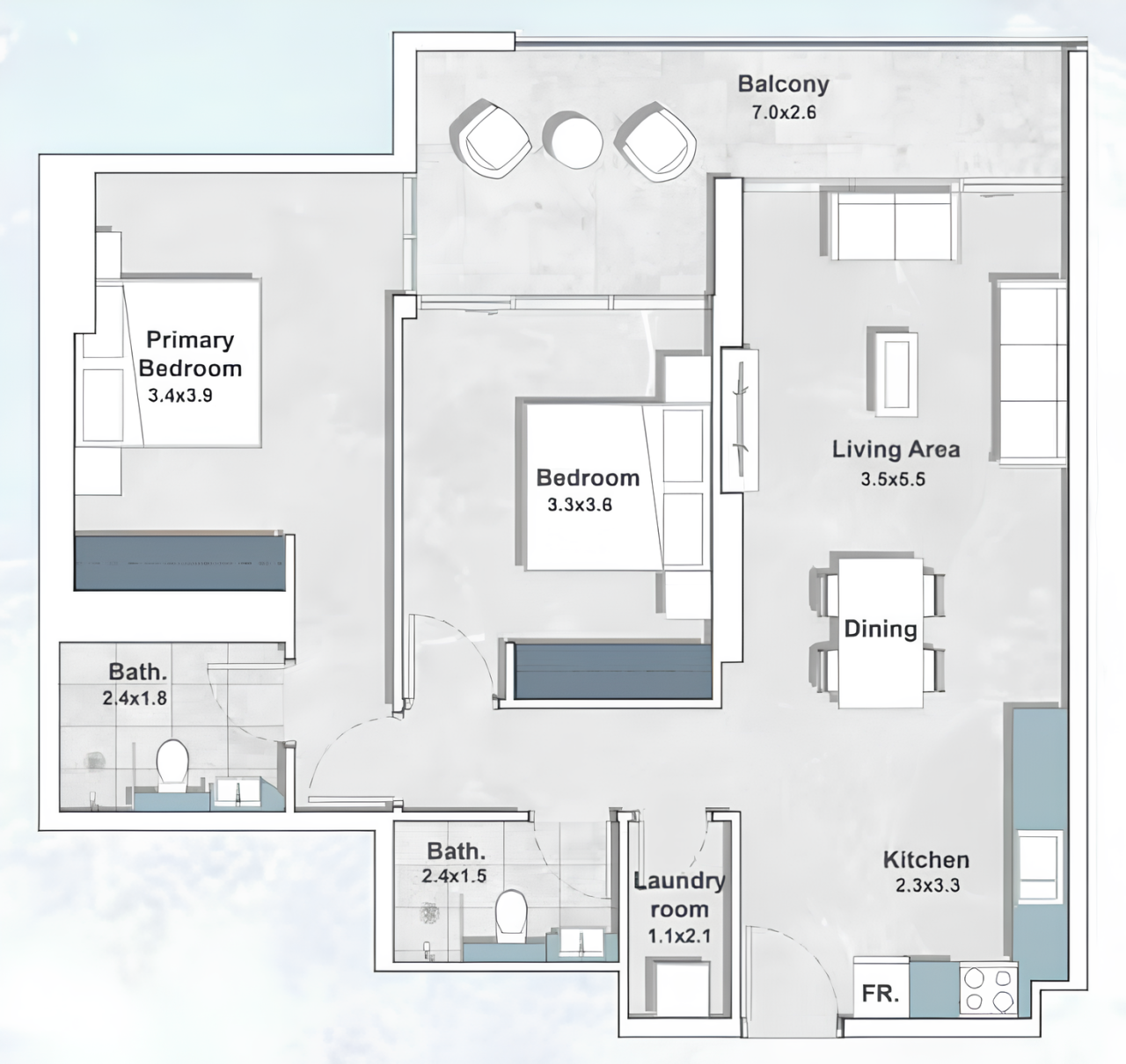 Квартира в Дубае, ОАЭ, 98 м² - фото 9