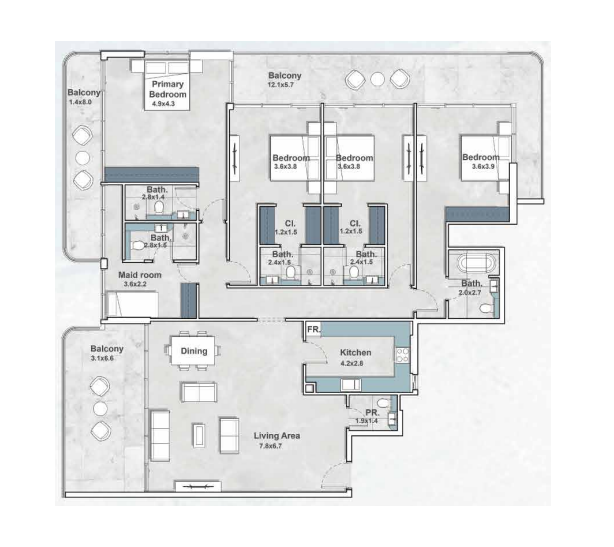 Квартира в Дубае, ОАЭ, 268 м² - фото 9