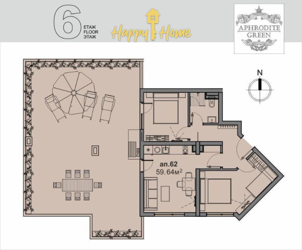 Пентхаус на Солнечном берегу, Болгария, 72 м² - фото 16