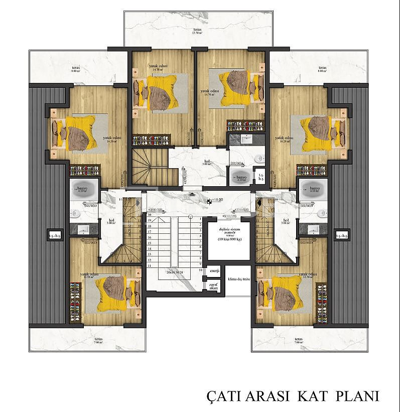 Апартаменты в Алании, Турция, 52 м² - фото 14
