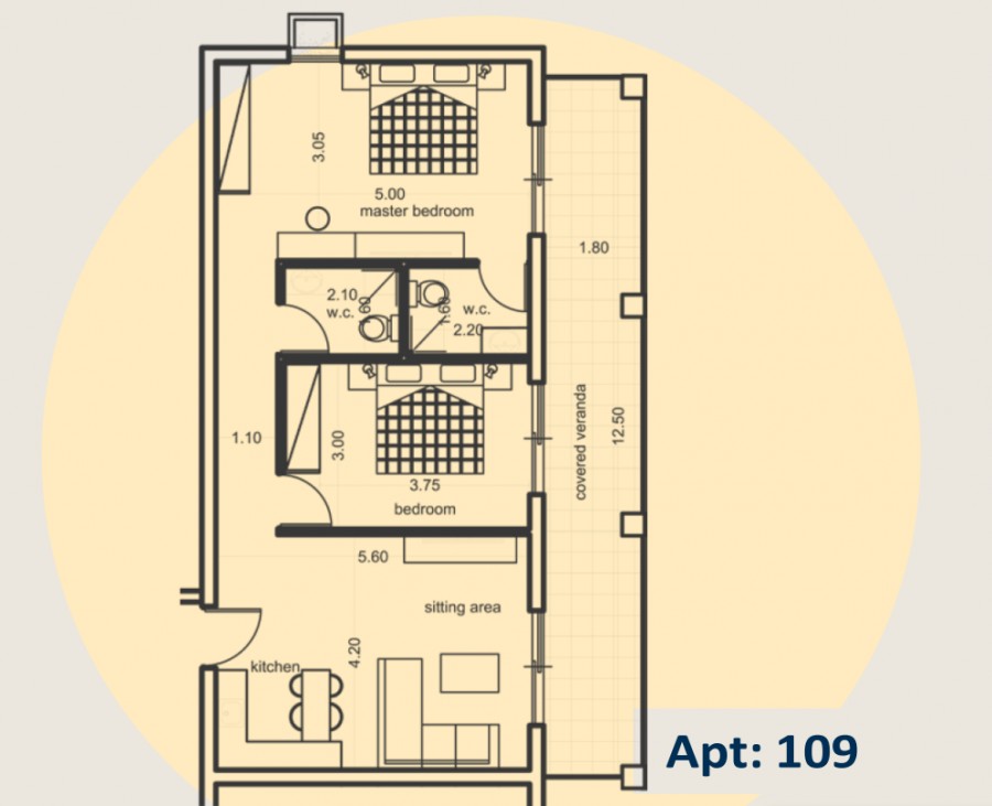 Апартаменты в Лимасоле, Кипр, 103 м² - фото 6