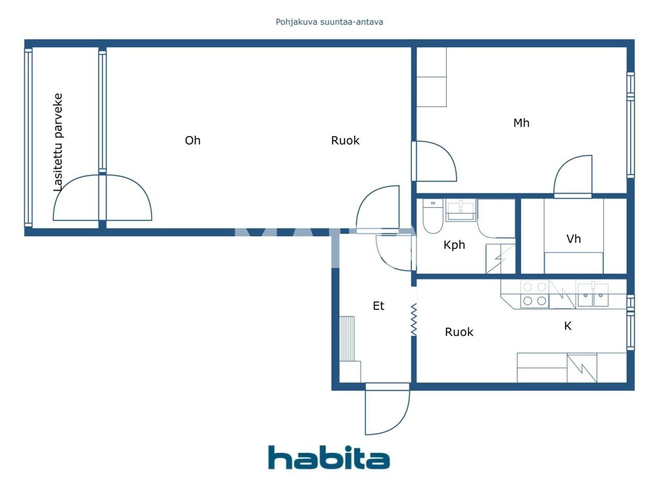 Апартаменты в Хельсинки, Финляндия, 52.5 м² - фото 2