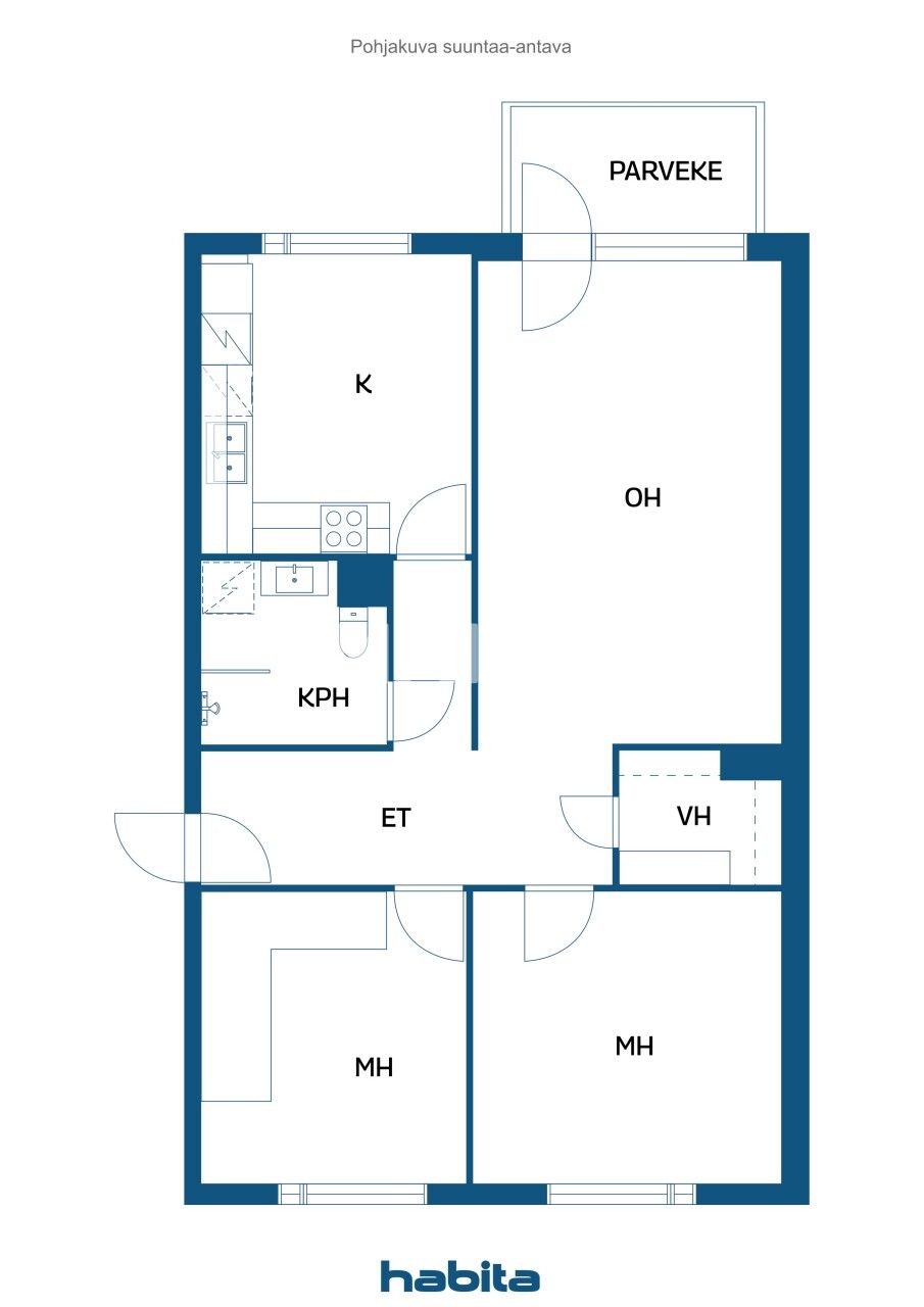 Апартаменты в Тампере, Финляндия, 74.5 м² - фото 2