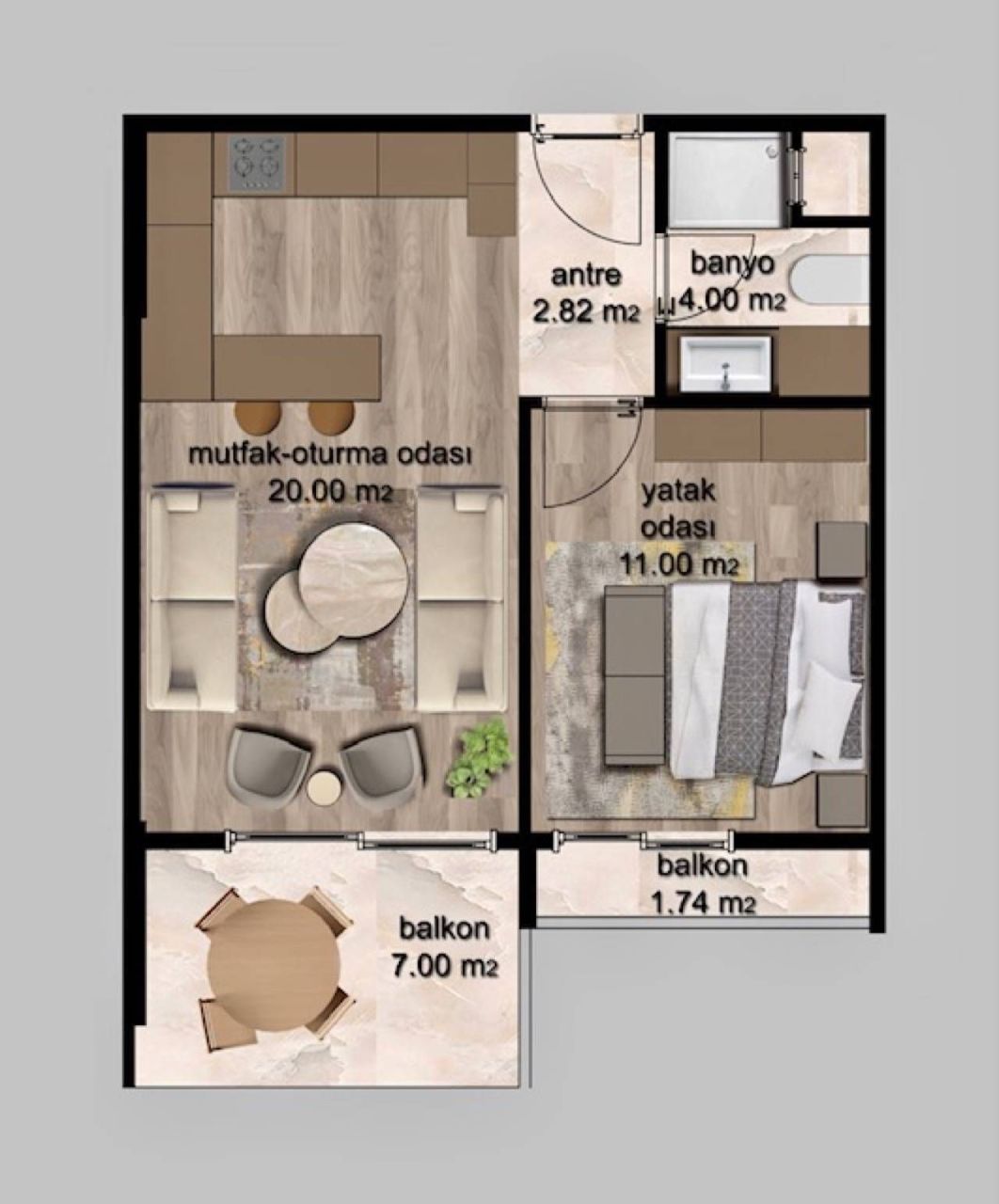 Квартира в Мерсине, Турция, 69 м² - фото 7