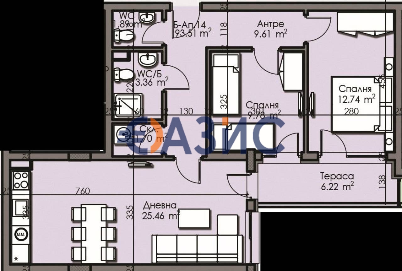 Апартаменты в Бургасе, Болгария, 93.5 м² - фото 7