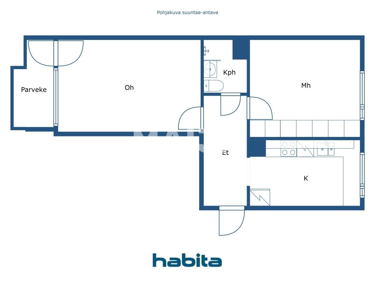 Апартаменты в Хельсинки, Финляндия, 50 м² - фото 2