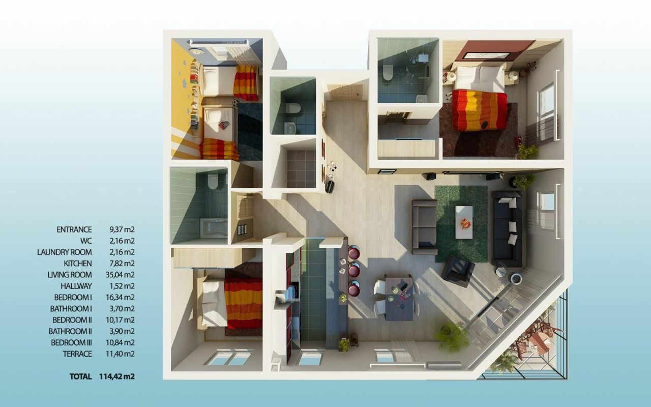 Квартира в Бечичи, Черногория, 114 м² - фото 17