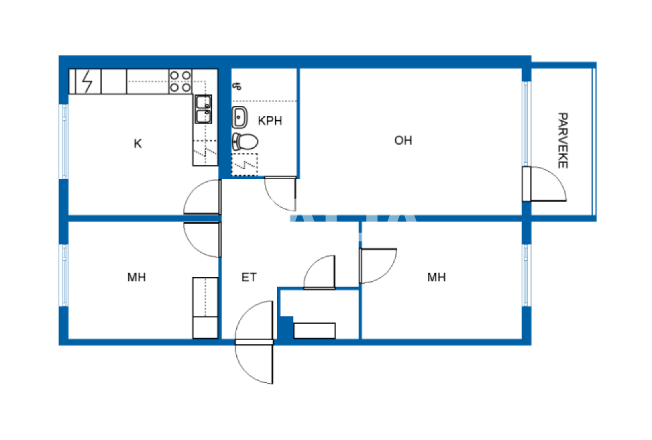 Апартаменты в Котке, Финляндия, 70.5 м² - фото 2