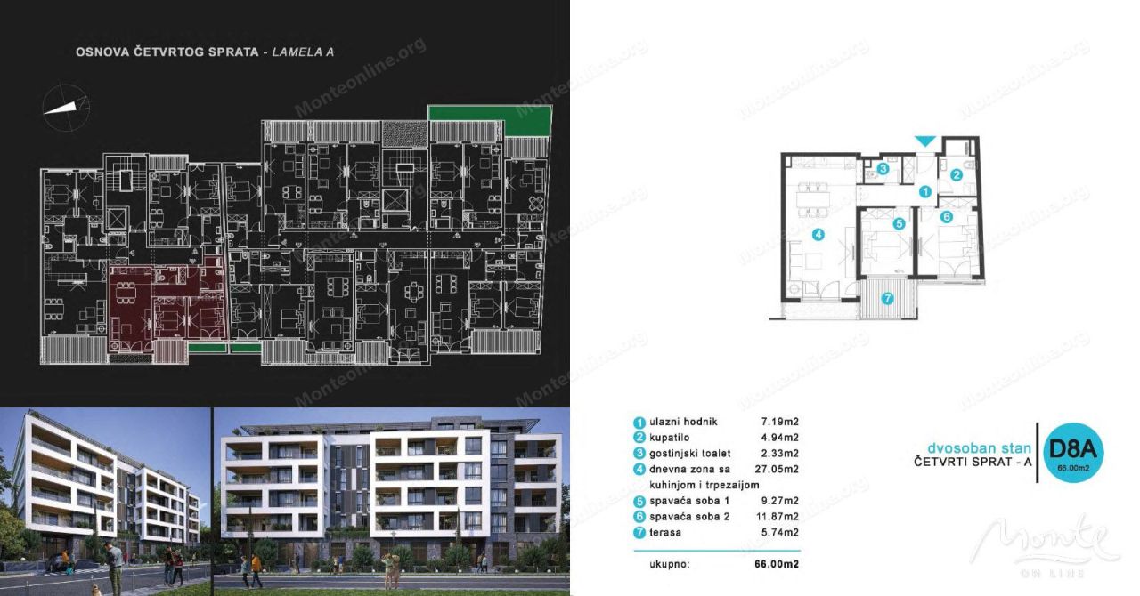 Апартаменты в Подгорице, Черногория, 66 м² - фото 8