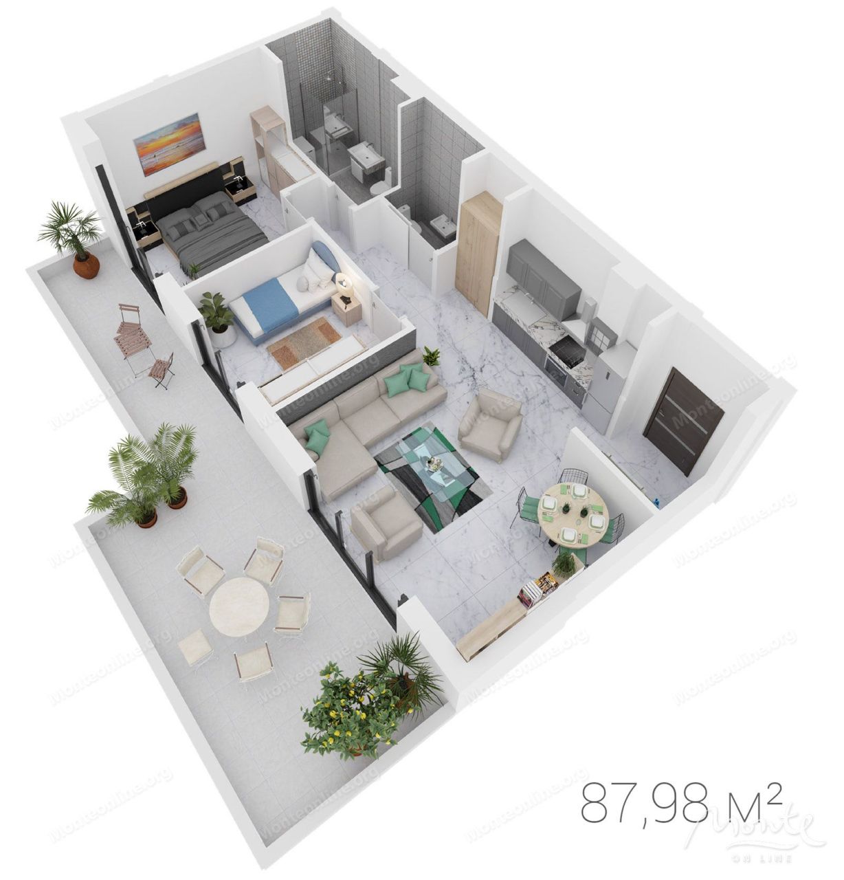 Апартаменты в Доброте, Черногория, 43.96 м² - фото 12