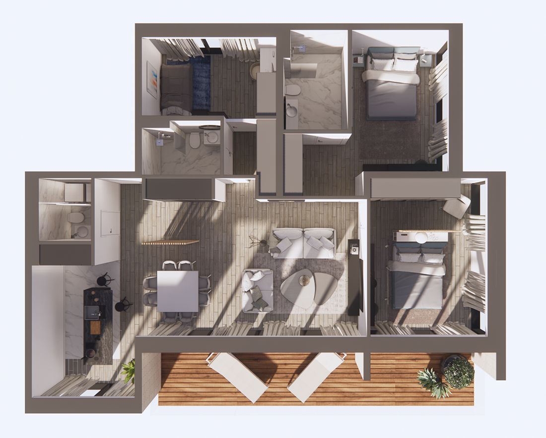 Апартаменты в Будве, Черногория, 124.19 м² - фото 14