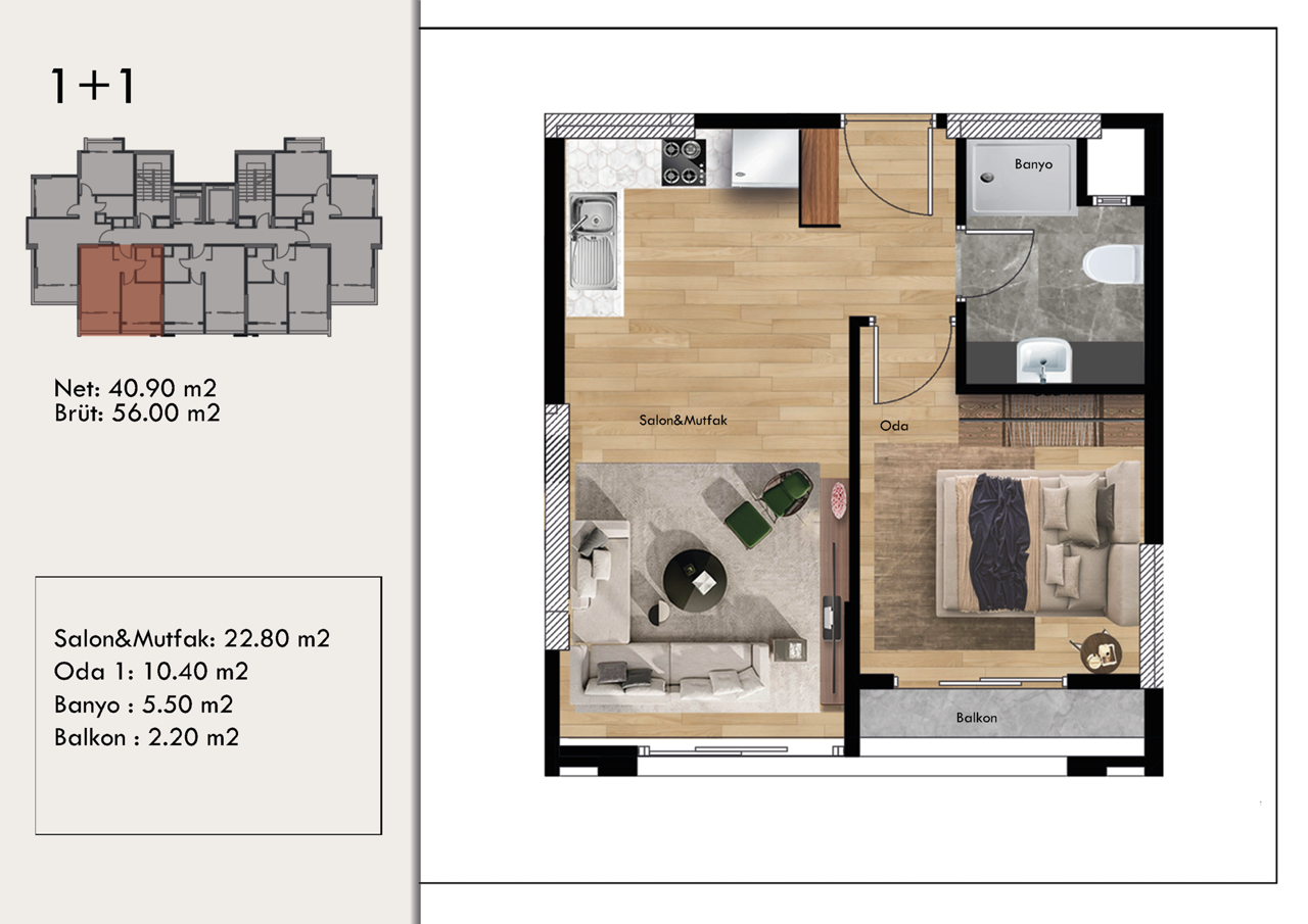 Квартира в Мерсине, Турция, 77 м² - фото 15