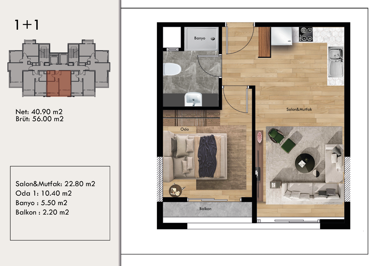 Квартира в Мерсине, Турция, 77 м² - фото 16