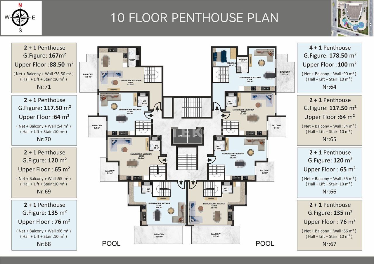 Пентхаус в Алании, Турция, 120 м² - фото 19