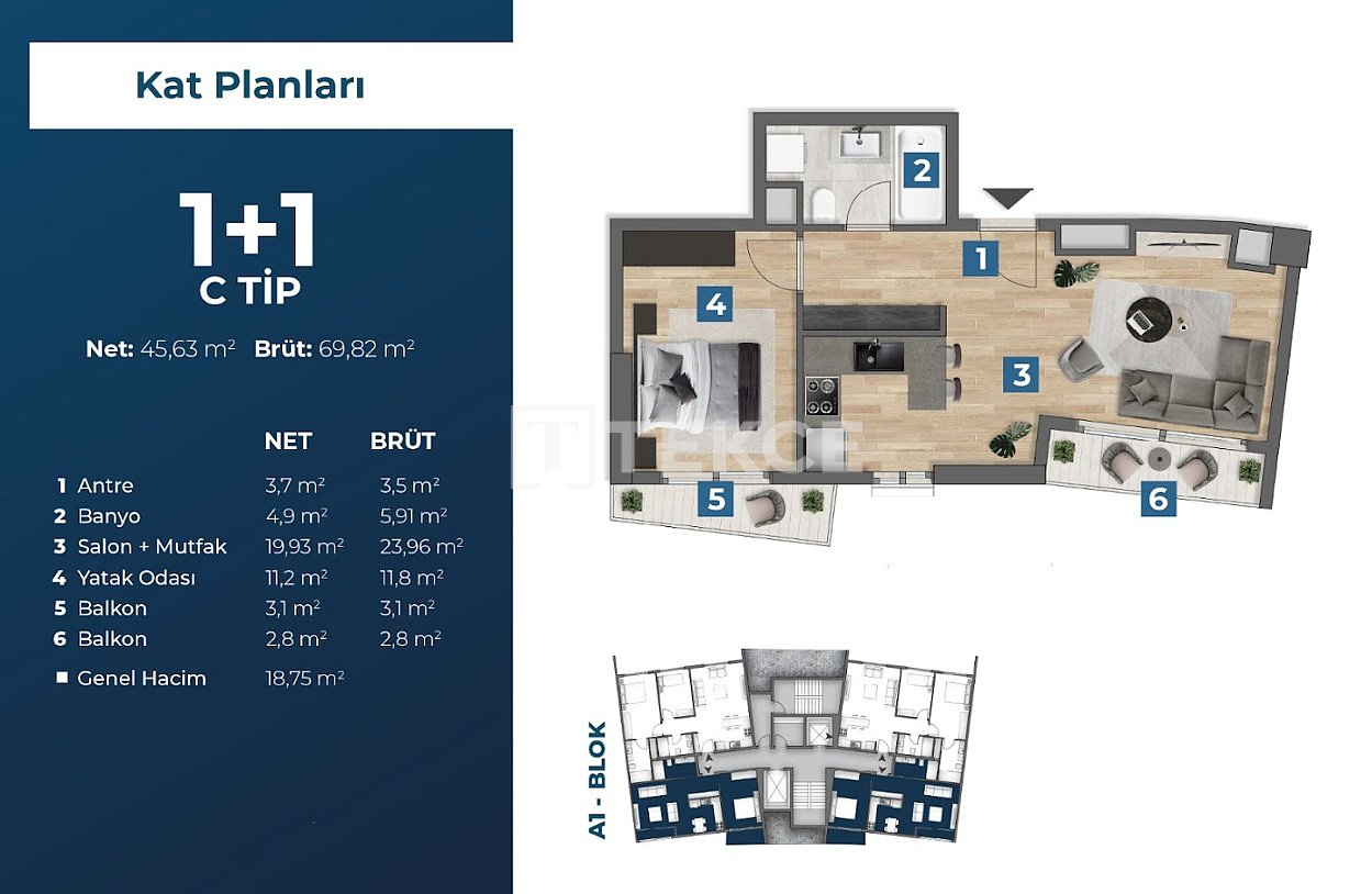Апартаменты Чигли, Турция, 142 м² - фото 14