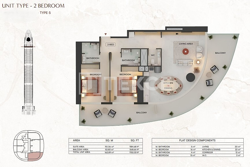 Апартаменты в Дубае, ОАЭ, 76 м² - фото 16