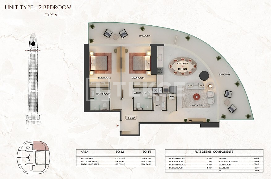 Апартаменты в Дубае, ОАЭ, 37 м² - фото 19