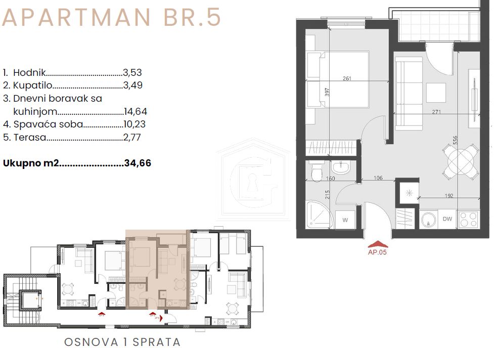 Апартаменты в Бечичи, Черногория, 34 м² - фото 4
