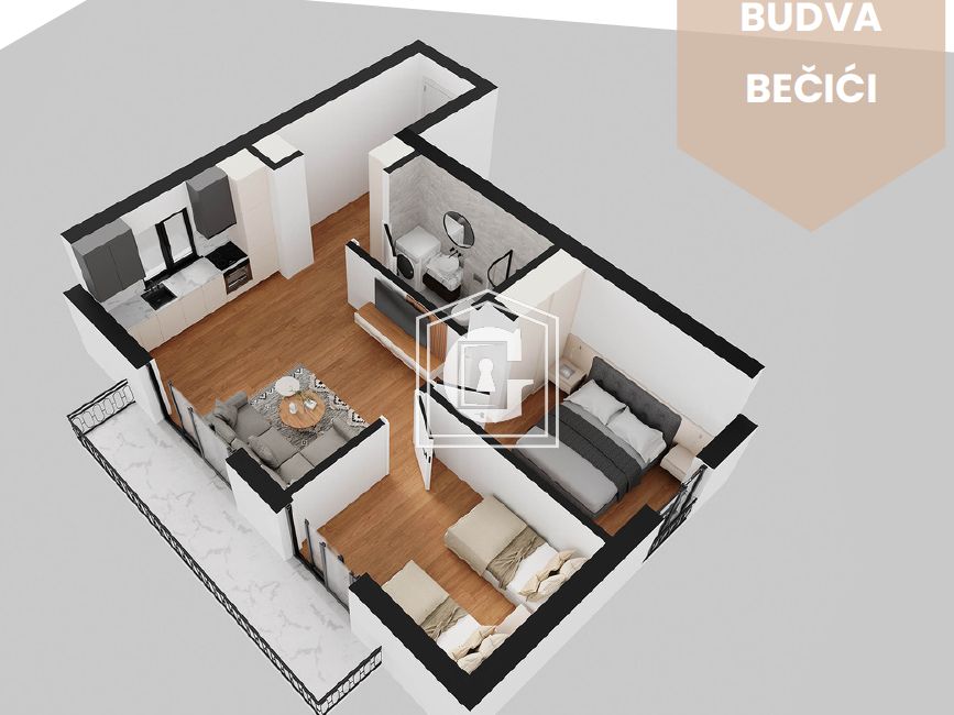 Апартаменты в Бечичи, Черногория, 34 м² - фото 5