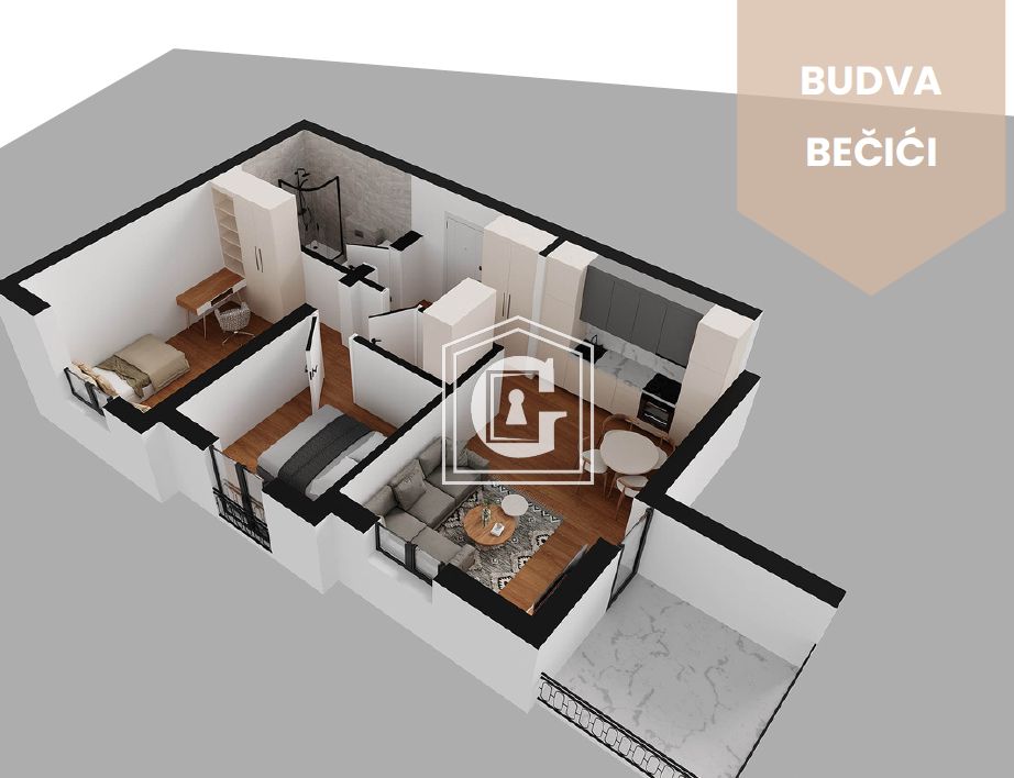 Апартаменты в Бечичи, Черногория, 34 м² - фото 15