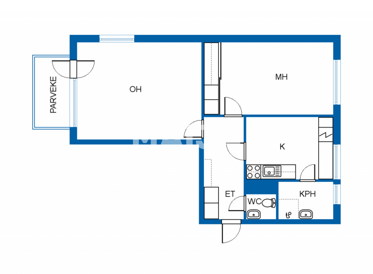 Апартаменты в Ловииса, Финляндия, 55 м² - фото 2