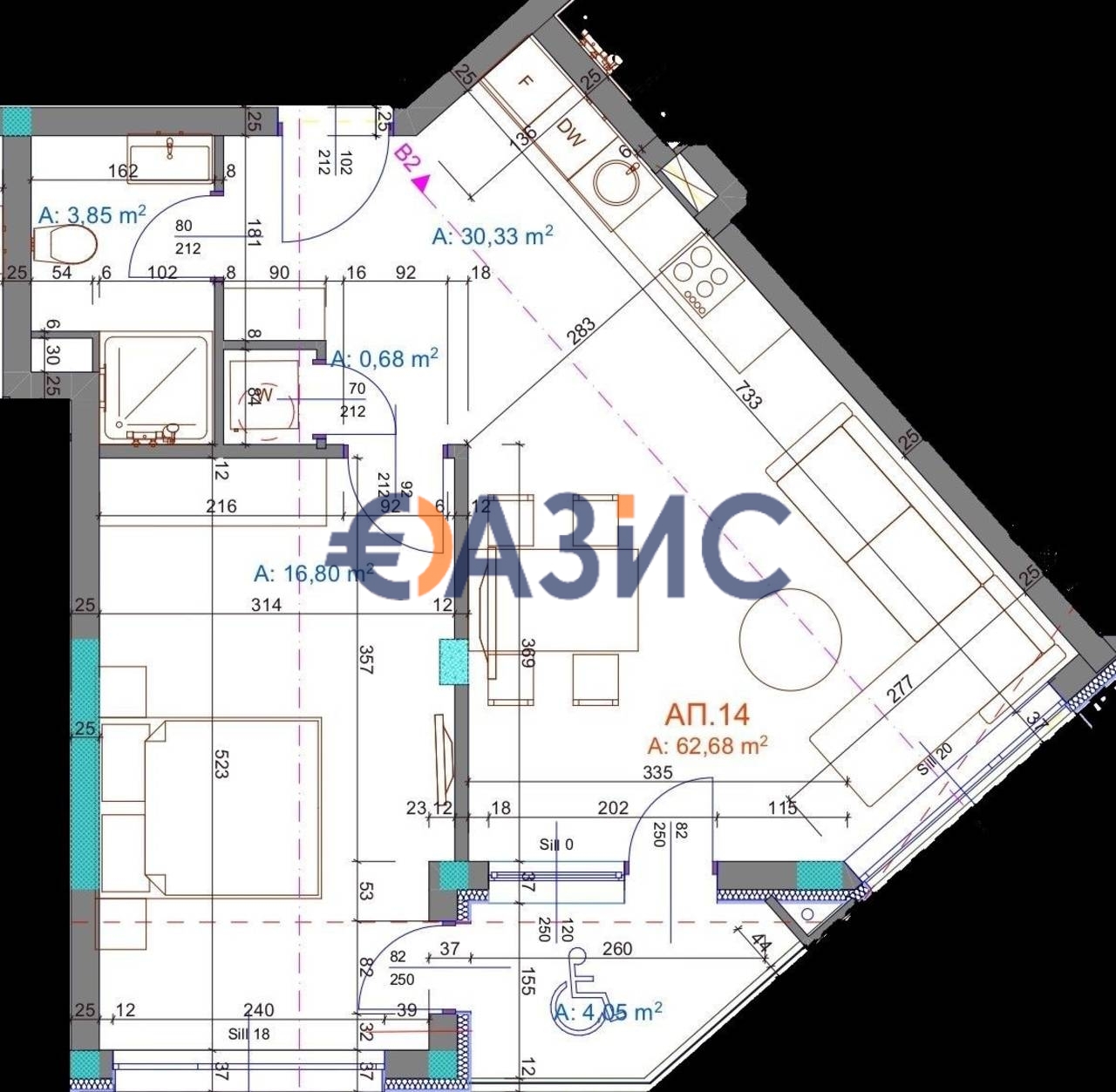 Апартаменты в Бургасе, Болгария, 73.9 м² - фото 4