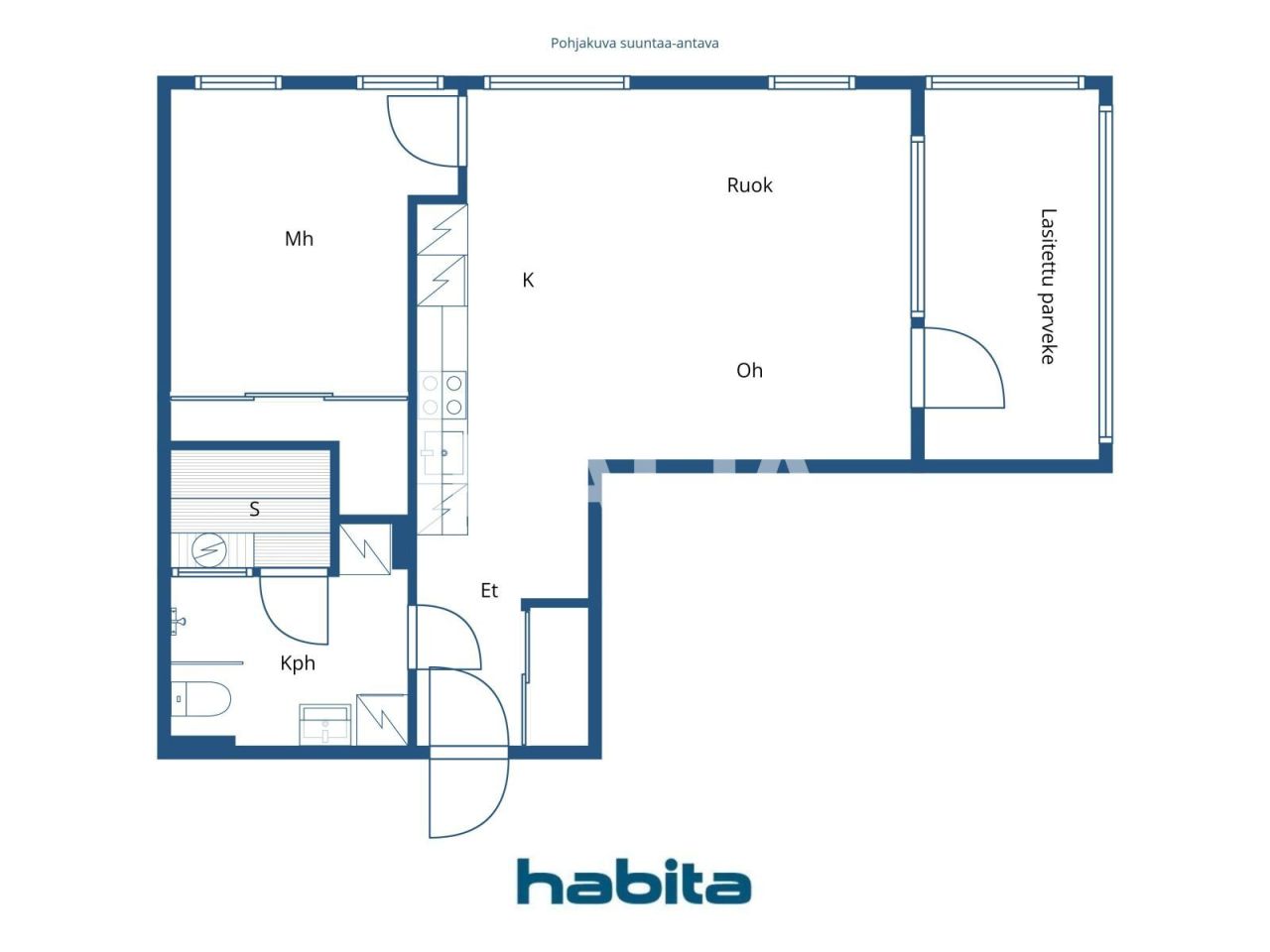 Апартаменты в Хельсинки, Финляндия, 55 м² - фото 2