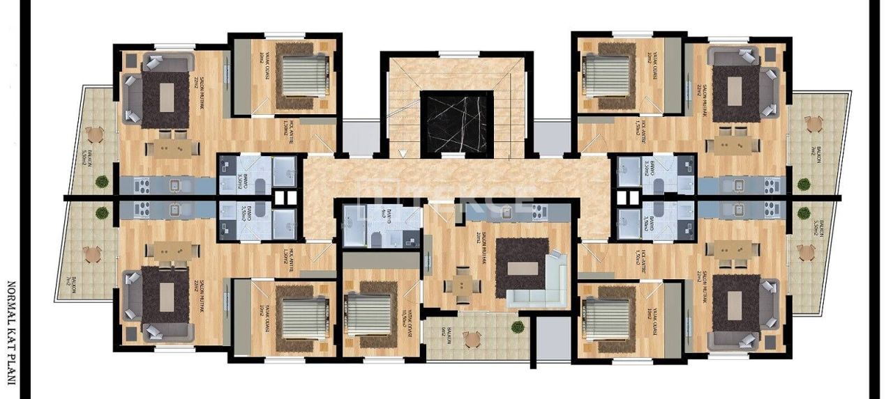 Апартаменты в Алании, Турция, 65 м² - фото 12