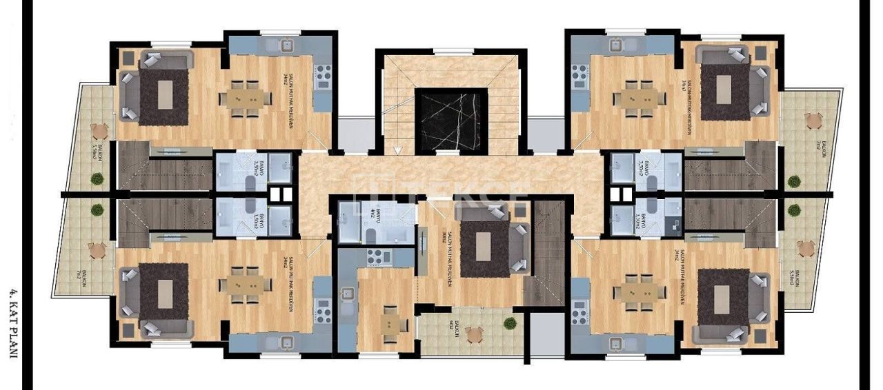 Апартаменты в Алании, Турция, 65 м² - фото 13