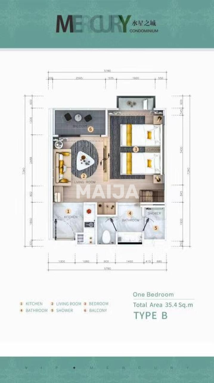 Апартаменты на острове Пхукет, Таиланд, 72 м² - фото 2