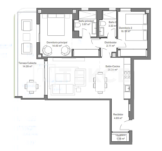 Пентхаус в Торремолиносе, Испания, 68 м² - фото 15