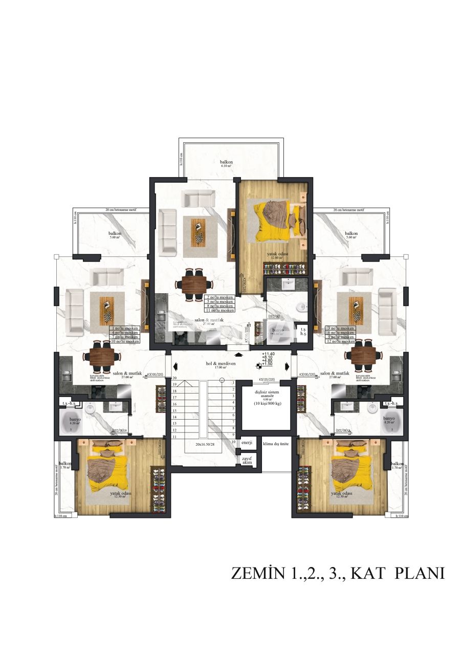 Апартаменты в Алании, Турция, 52 м² - фото 2