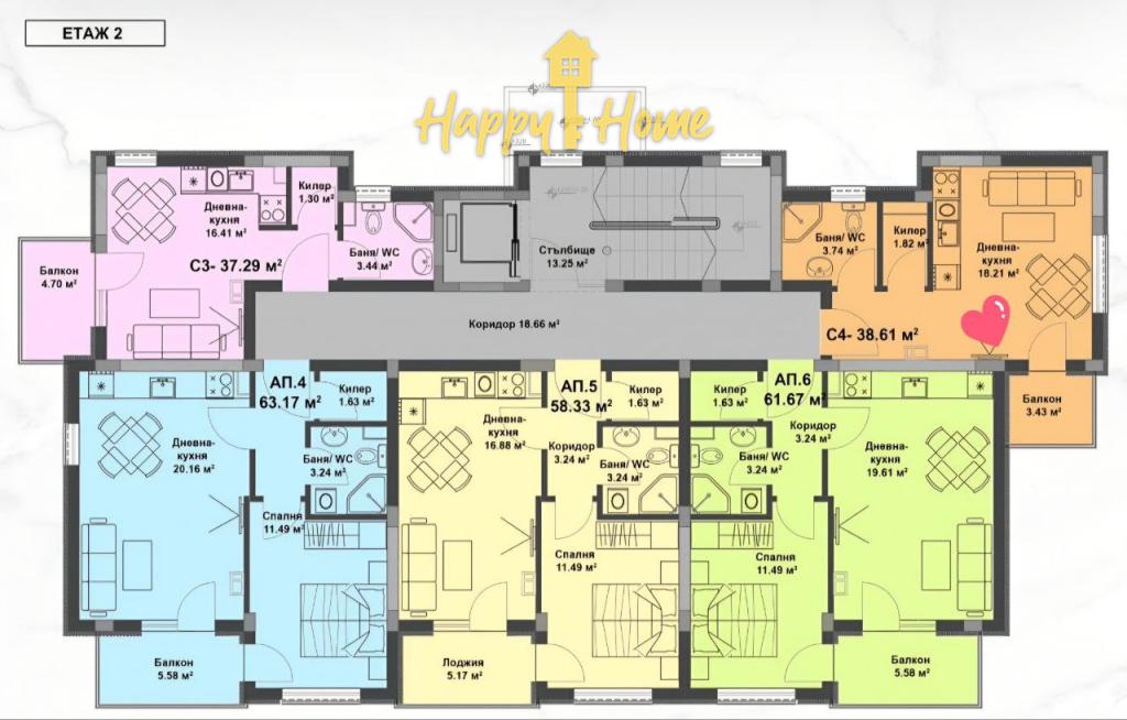 Студия на Солнечном берегу, Болгария, 37.3 м² - фото 14