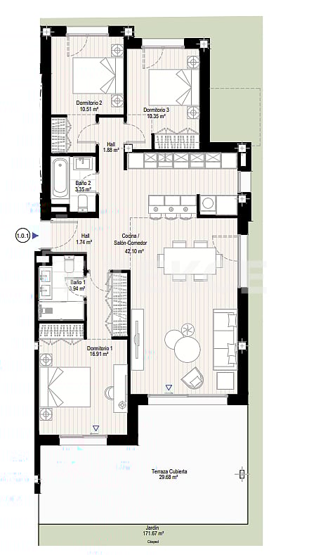 Апартаменты в Касаресе, Испания, 154 м² - фото 14
