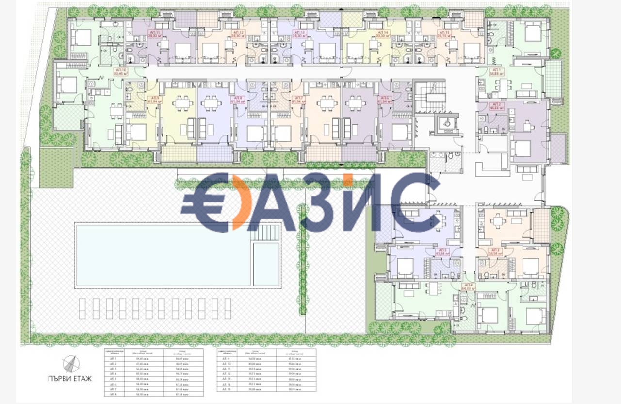 Апартаменты в Несебре, Болгария, 60.9 м² - фото 15