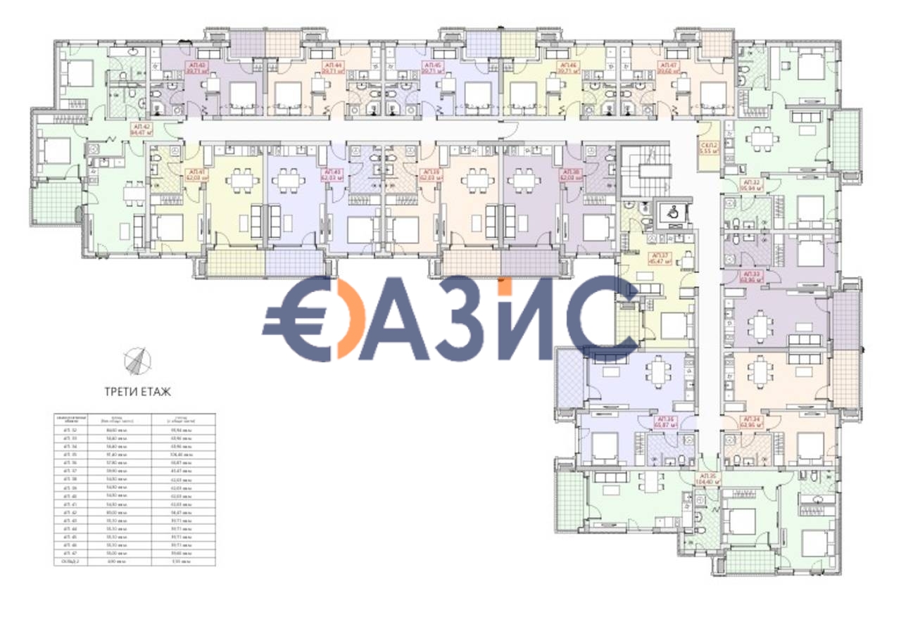 Апартаменты в Несебре, Болгария, 60.9 м² - фото 17
