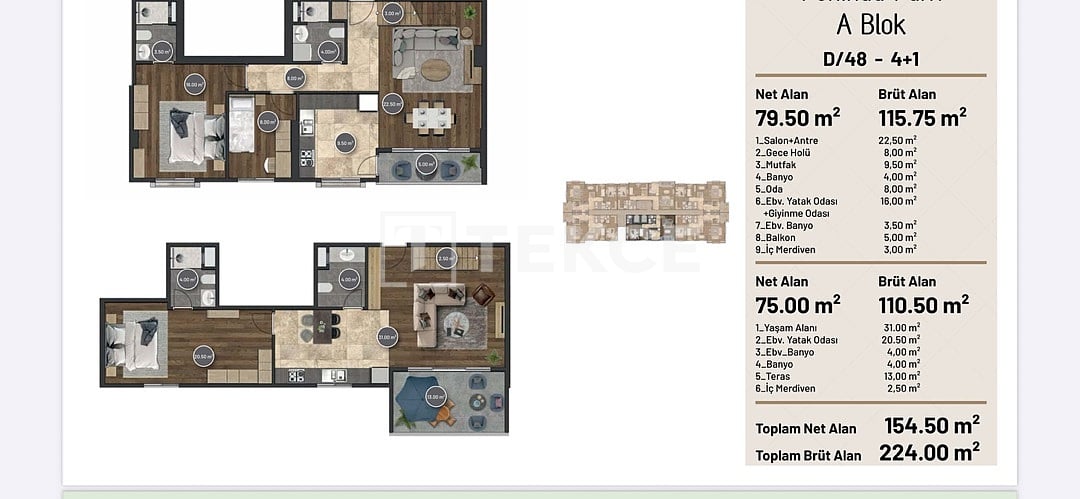 Апартаменты в Пендике, Турция, 224 м² - фото 15