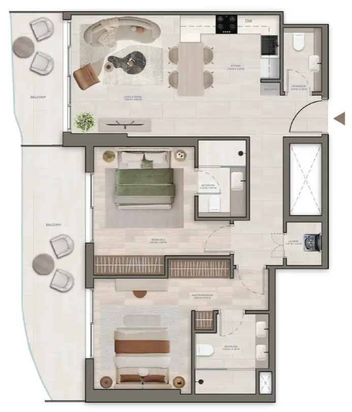 Квартира в Дубае, ОАЭ, 103 м² - фото 17