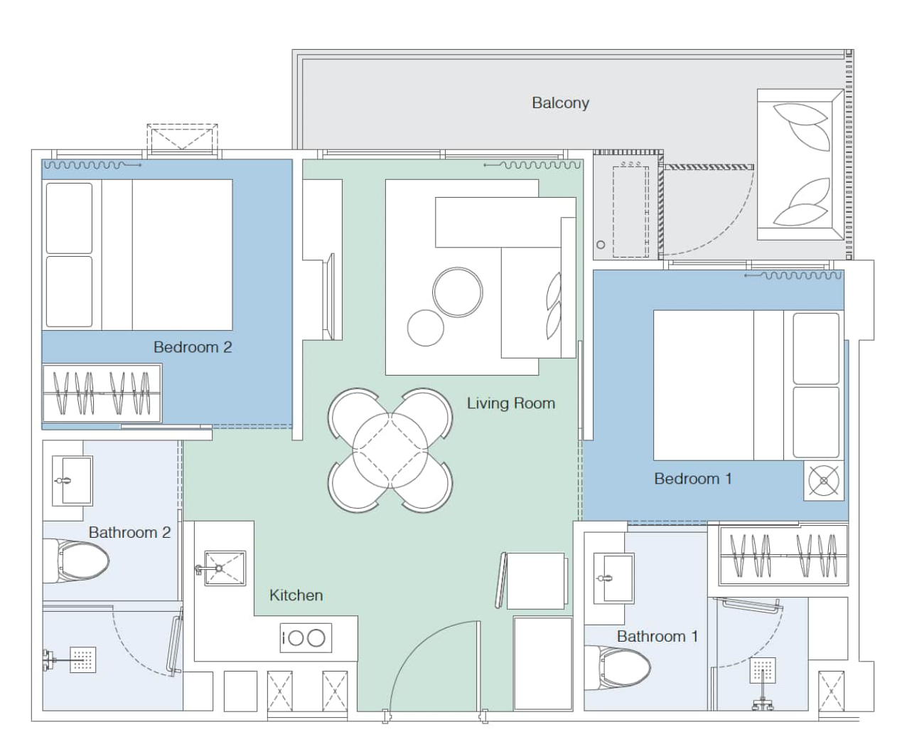 Квартира на Пхукете, Таиланд, 53 м² - фото 14