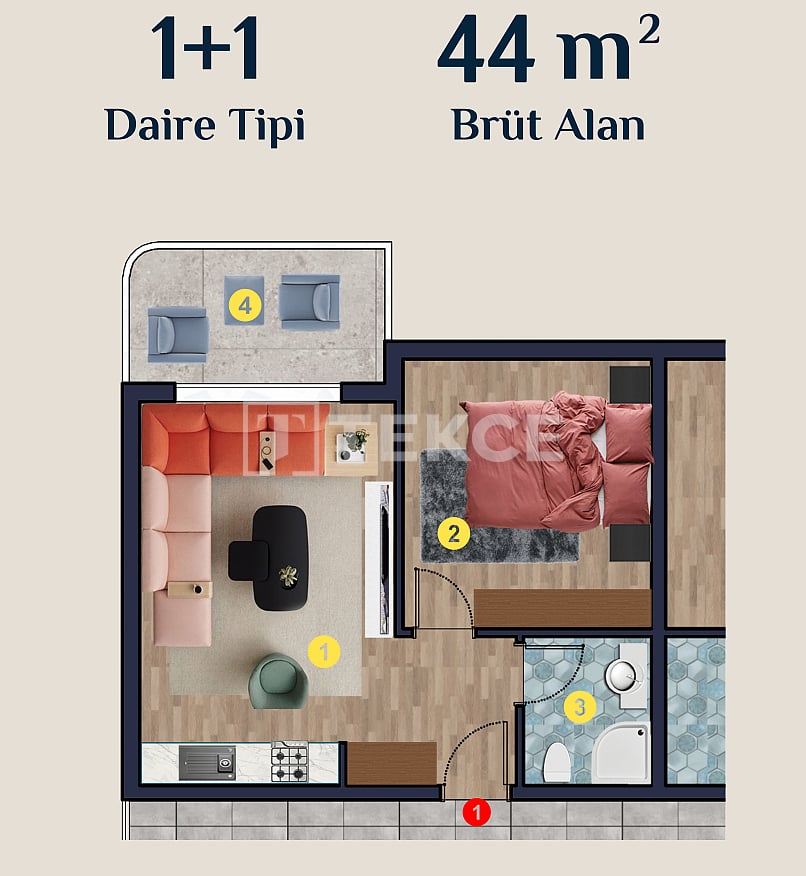 Апартаменты в Анкаре, Турция, 52 м² - фото 5