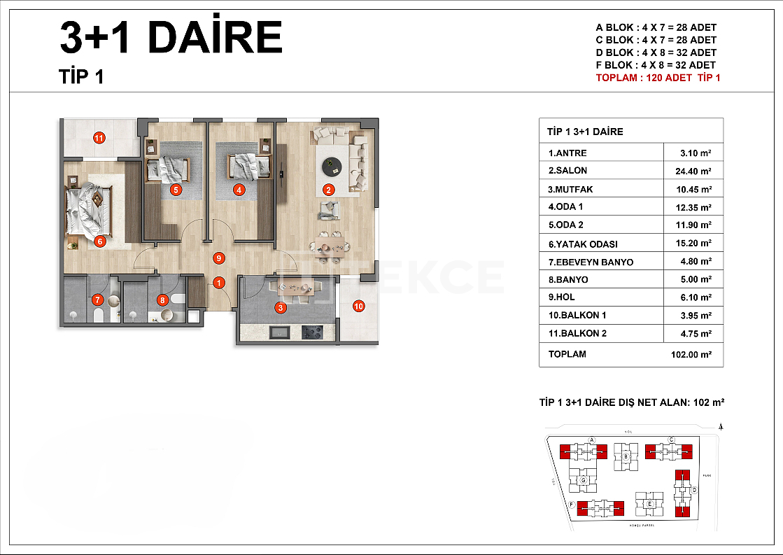 Апартаменты Османгази, Турция, 96 м² - фото 14