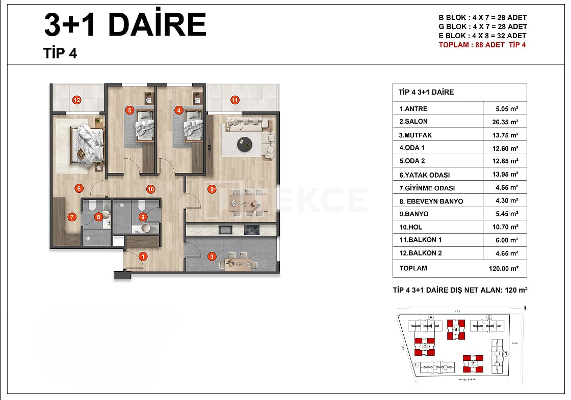 Апартаменты Османгази, Турция, 96 м² - фото 16