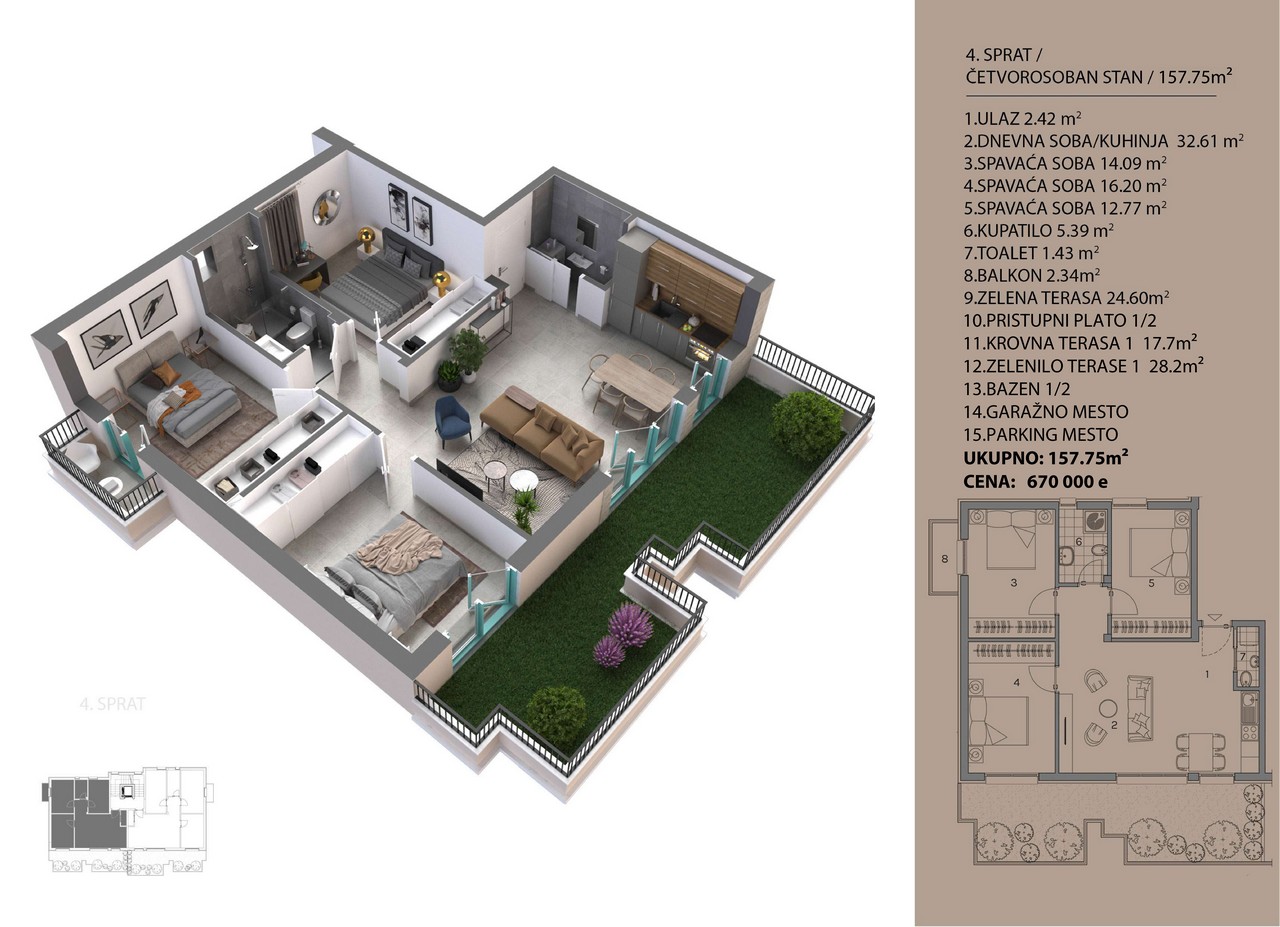 Апартаменты в Доброте, Черногория, 157 м² - фото 9
