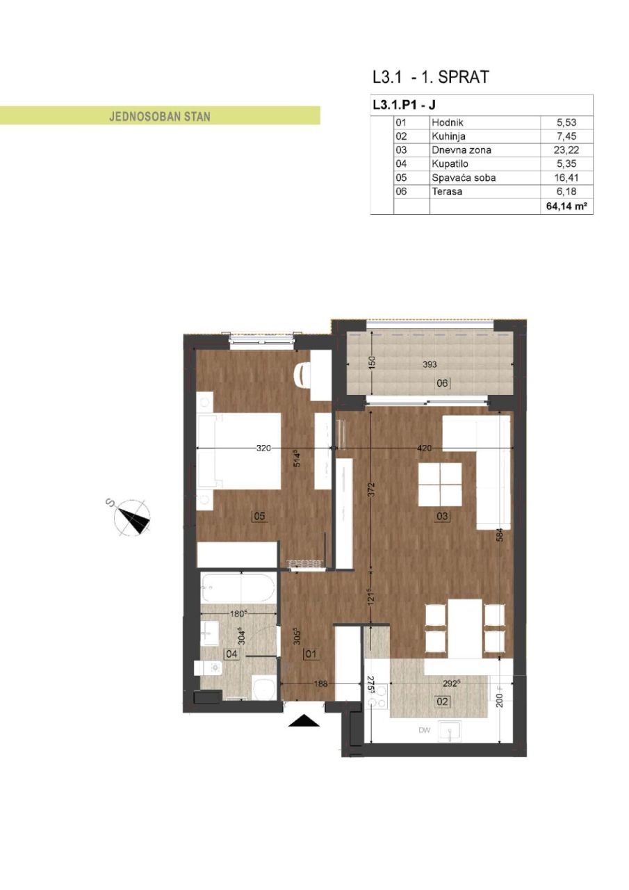 Апартаменты в Подгорице, Черногория, 64 м² - фото 7