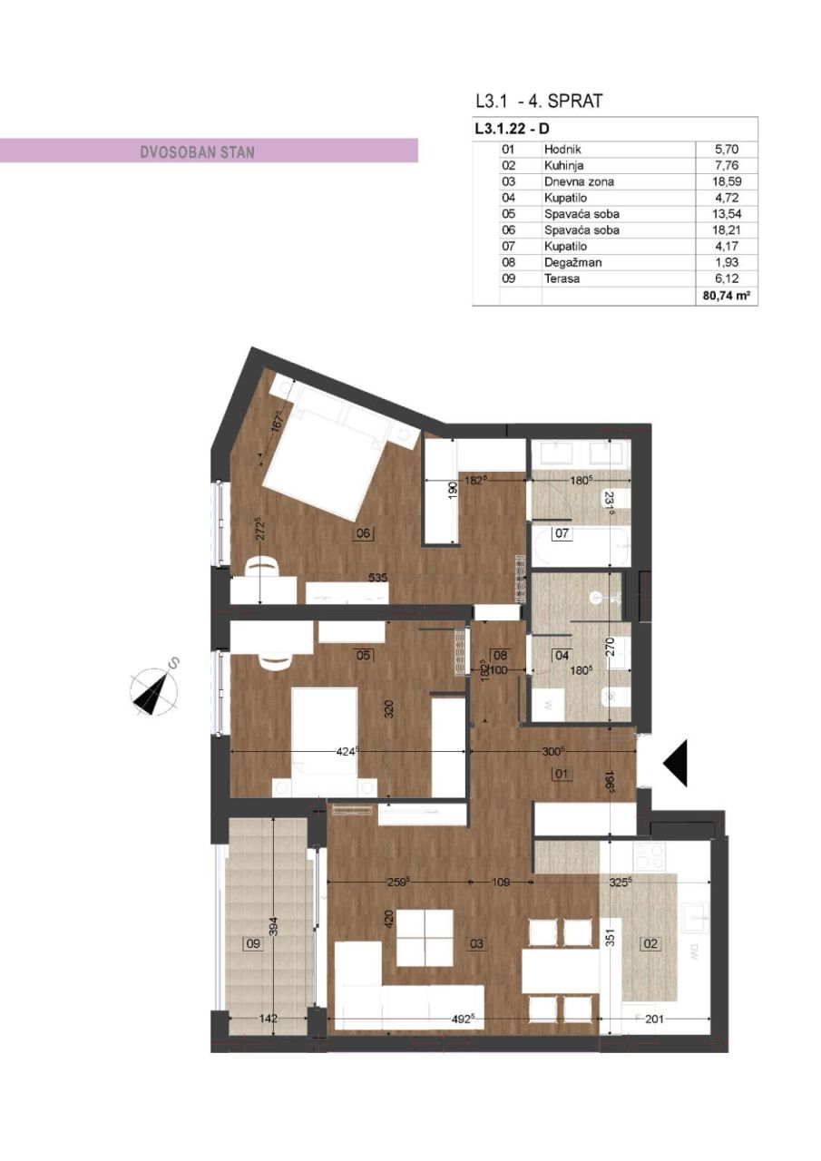 Апартаменты в Подгорице, Черногория, 80 м² - фото 7