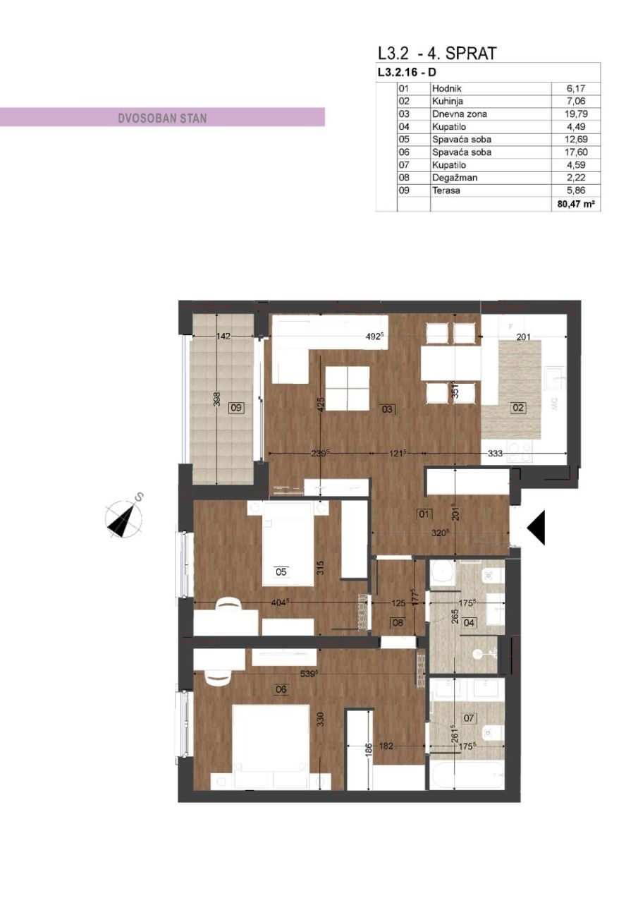 Апартаменты в Подгорице, Черногория, 80 м² - фото 10