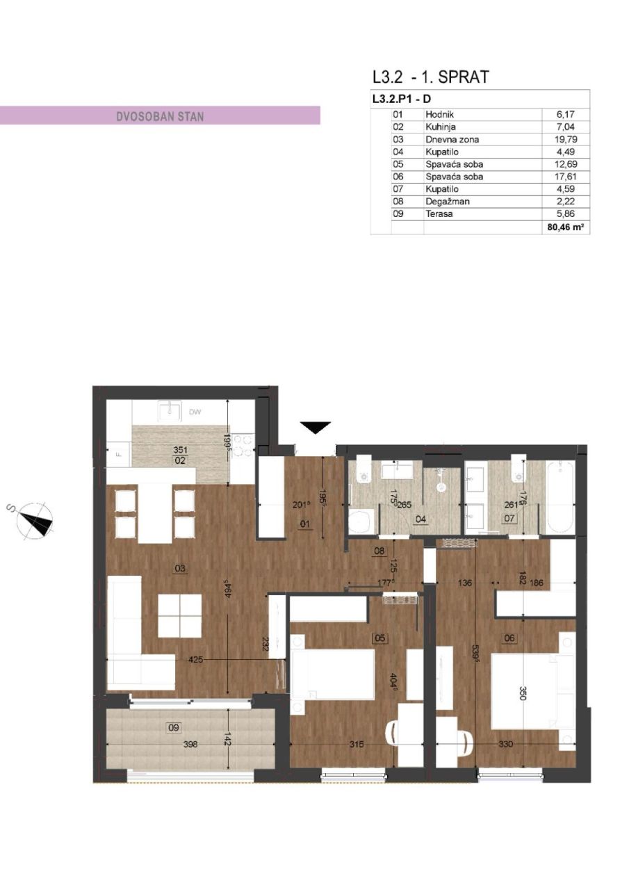 Апартаменты в Подгорице, Черногория, 80 м² - фото 11